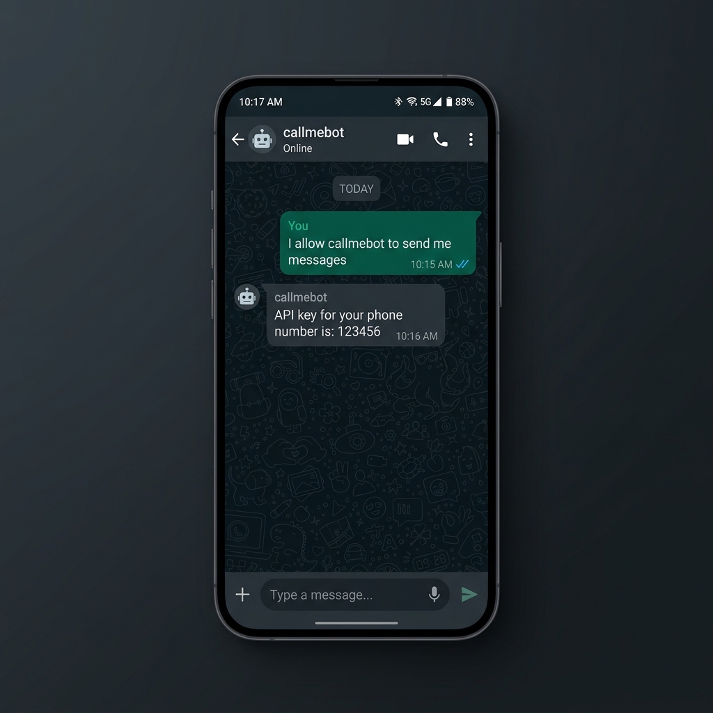 Ejemplo de WhatsApp CallMeBot